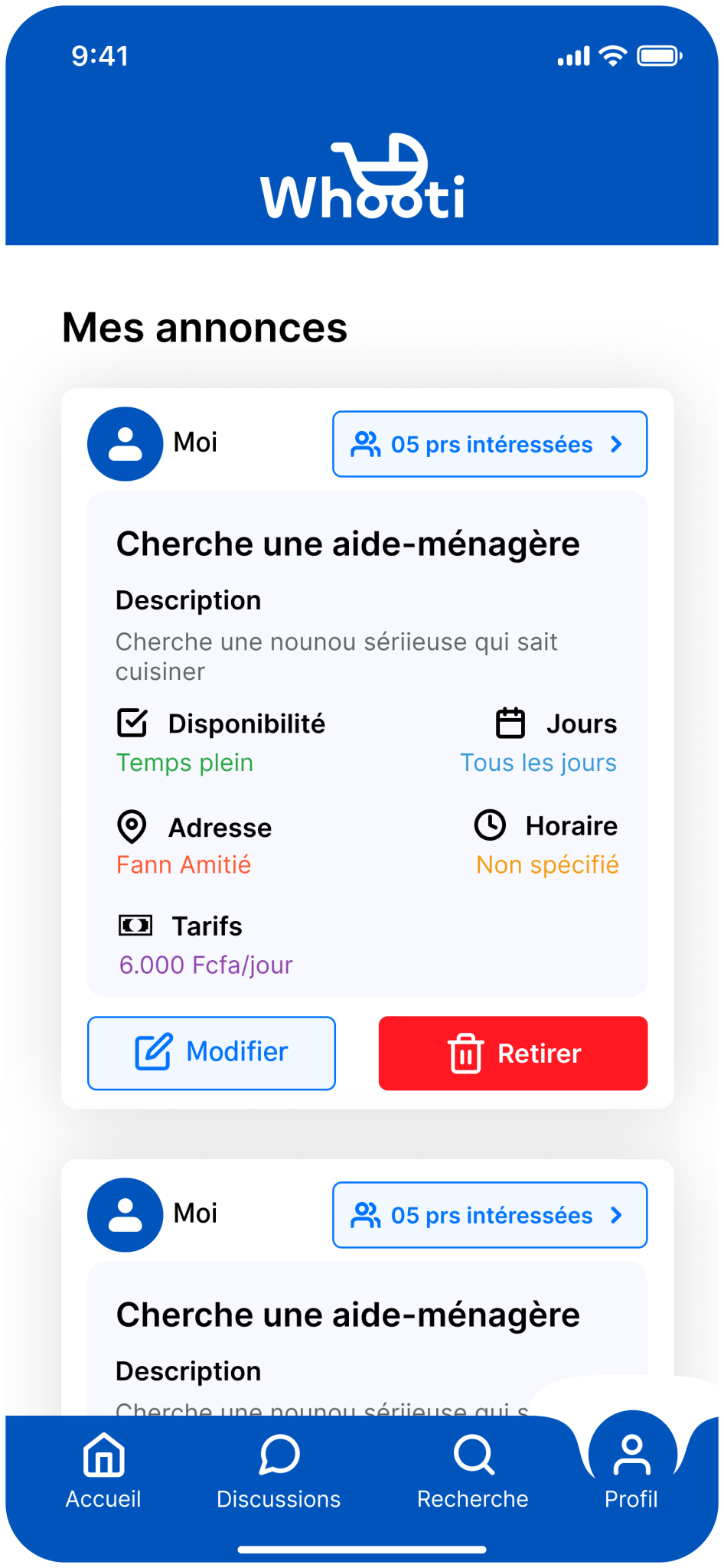 Whooti — mes annonces